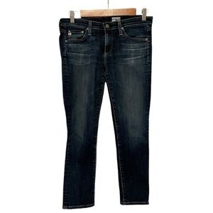 AG Adriano Goldschmied straight leg blue denim stretch jeans EUC